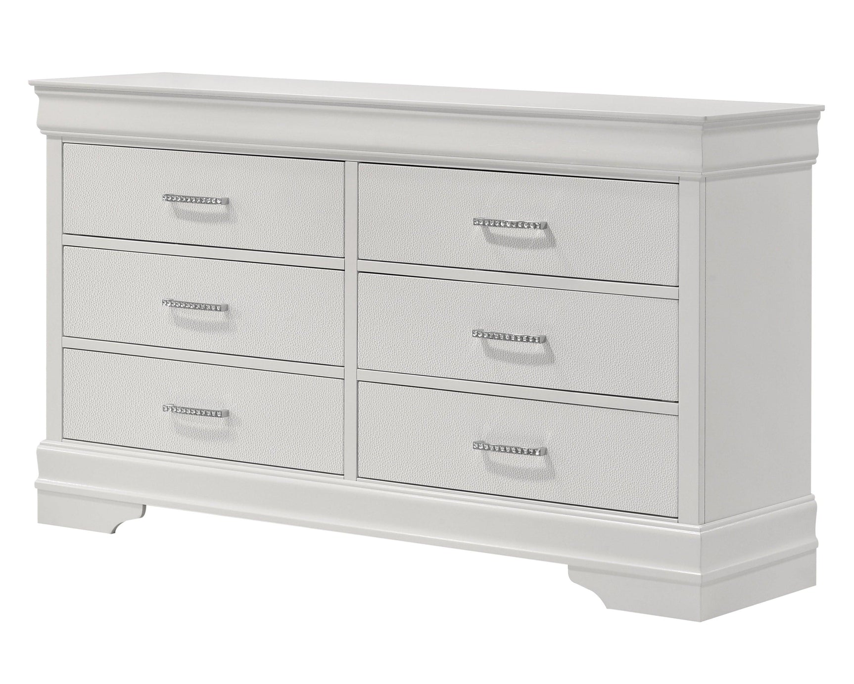 Amalia White Upholstered Tufted Panel Queen Bed
