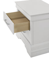Amalia White Upholstered Tufted Panel Queen Bed