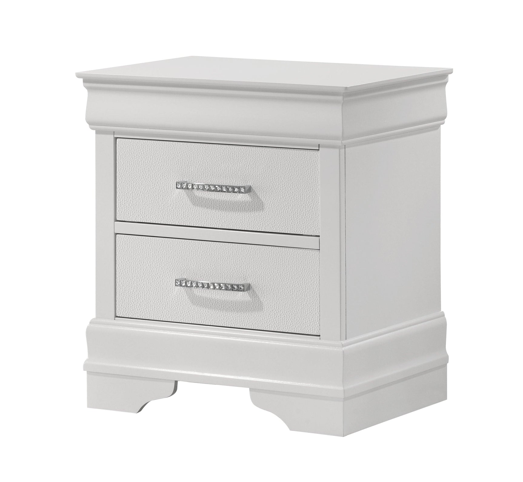 Amalia White Upholstered Tufted Panel Queen Bed