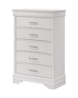 Amalia White Upholstered Tufted Panel Queen Bed