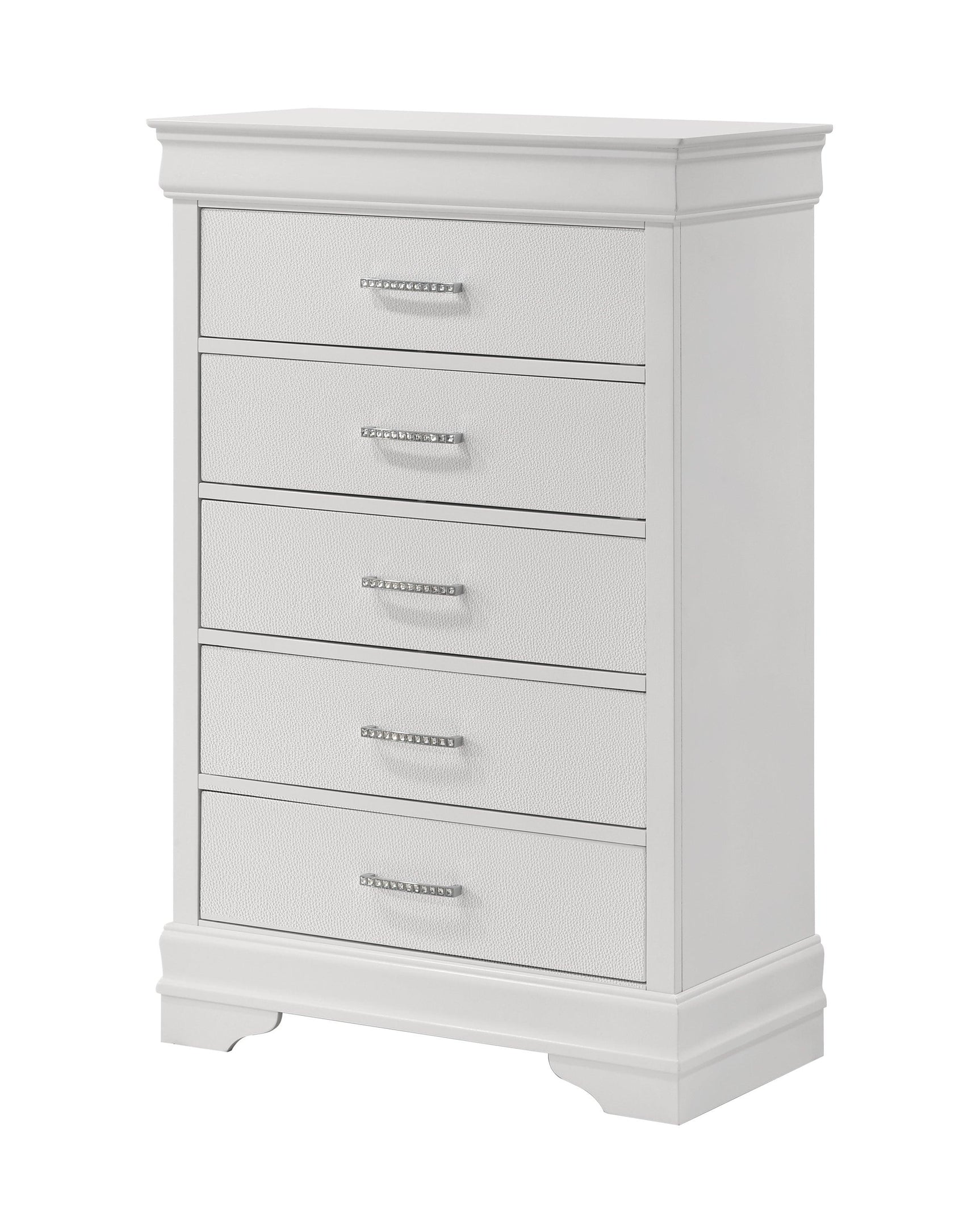Amalia White Upholstered Tufted Panel Queen Bed