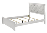 Amalia White Upholstered Tufted Panel King Bed