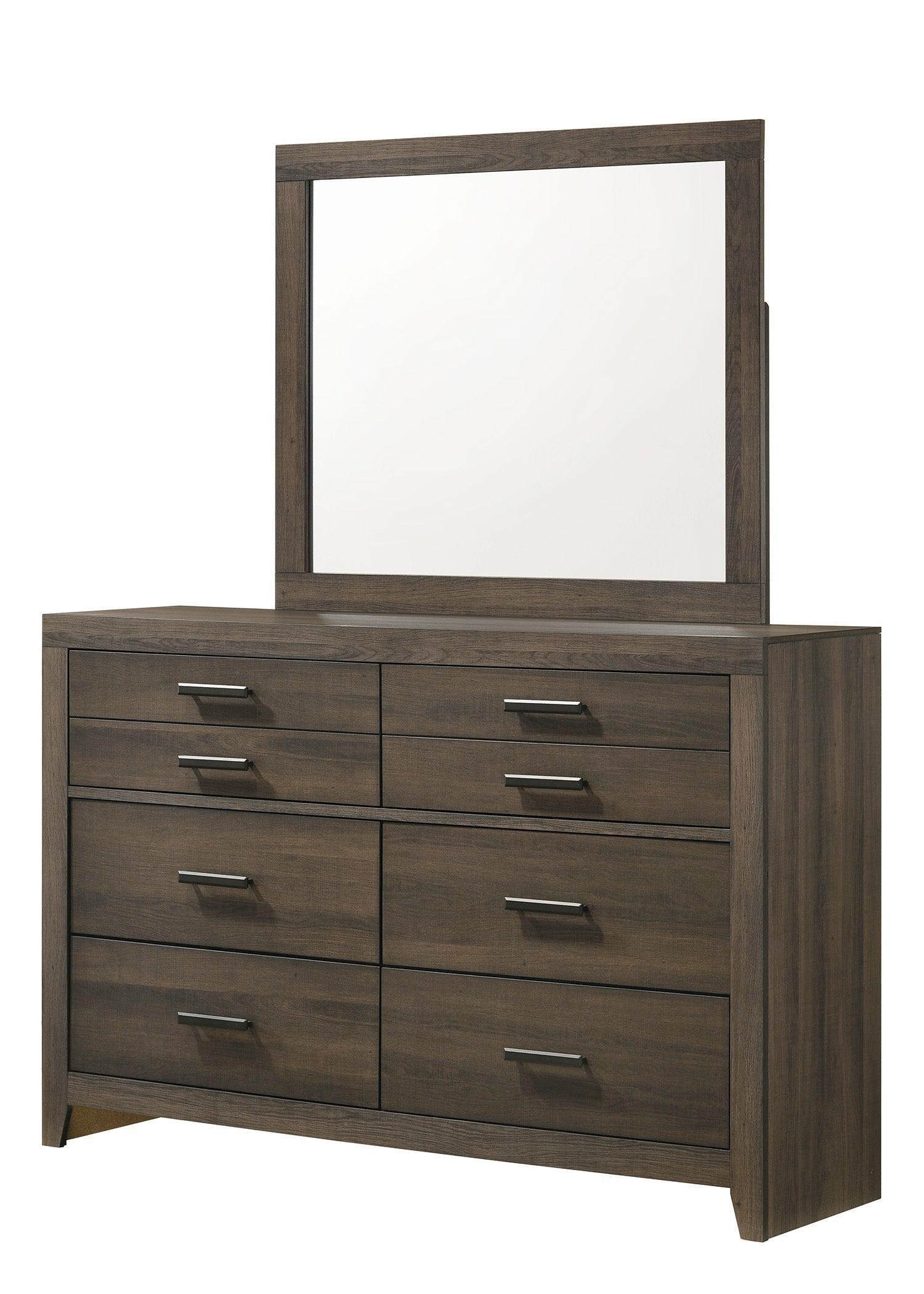 Marley Night Stand Brown, Modern Wood, 2 Metal Drawers - Ella Furniture