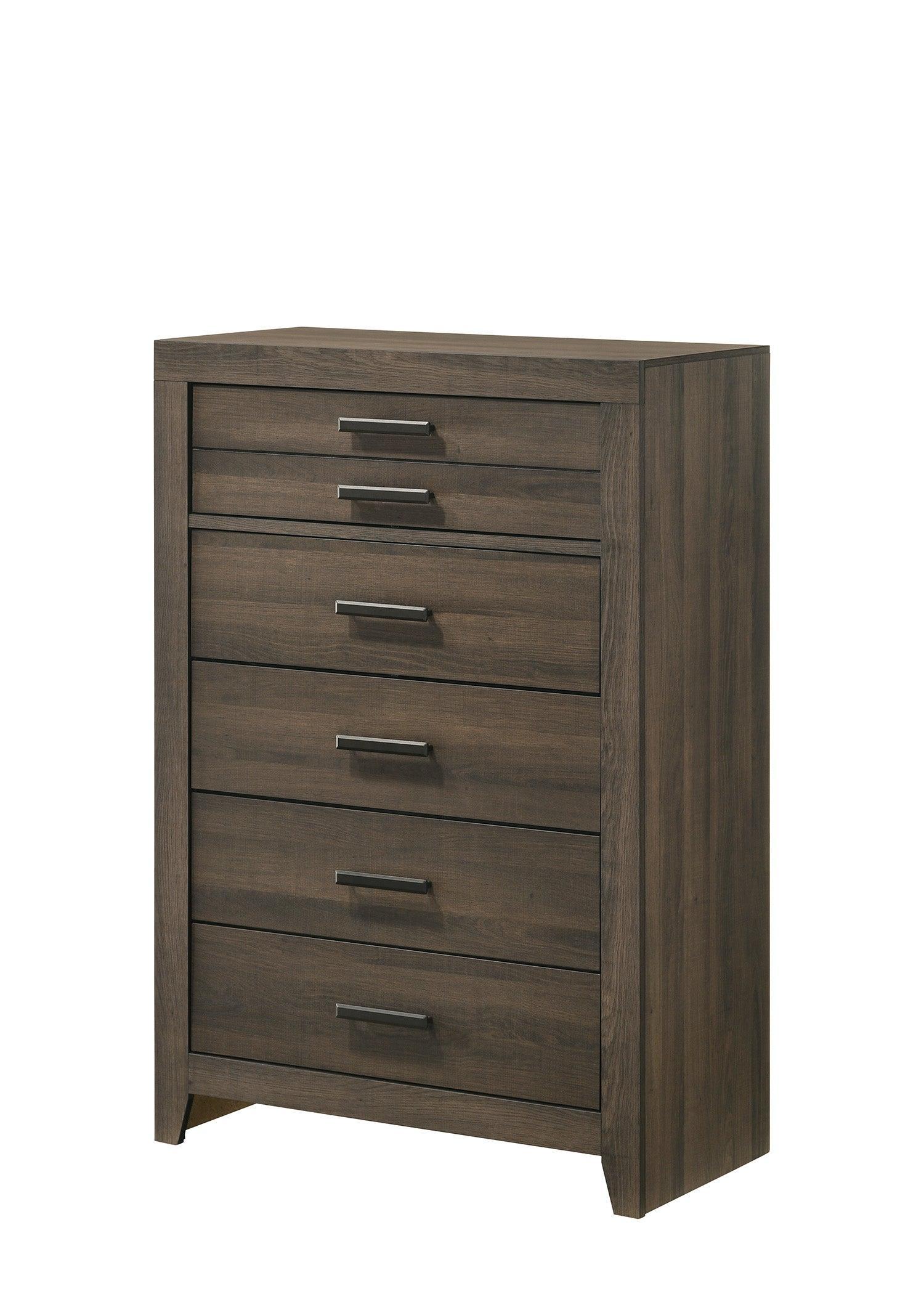 Marley Night Stand Brown, Modern Wood, 2 Metal Drawers - Ella Furniture