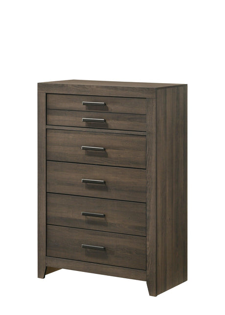 Marley Dresser Brown, Sleek And Modern Wood, Metal 8 Drawers - Ella Furniture