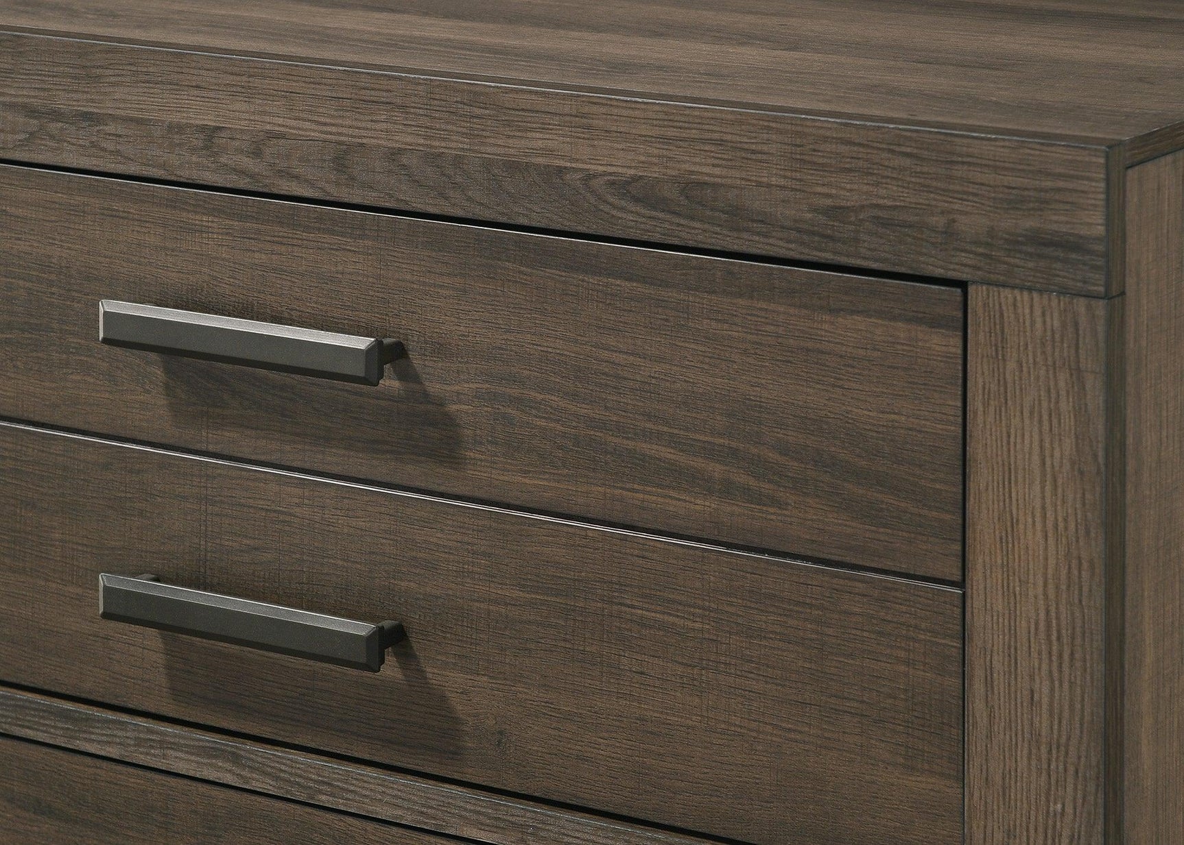 Marley Night Stand Brown, Modern Wood, 2 Metal Drawers - Ella Furniture