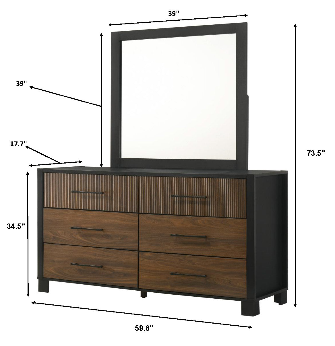 Nemy Brown LED Panel Bedroom Set view 7
