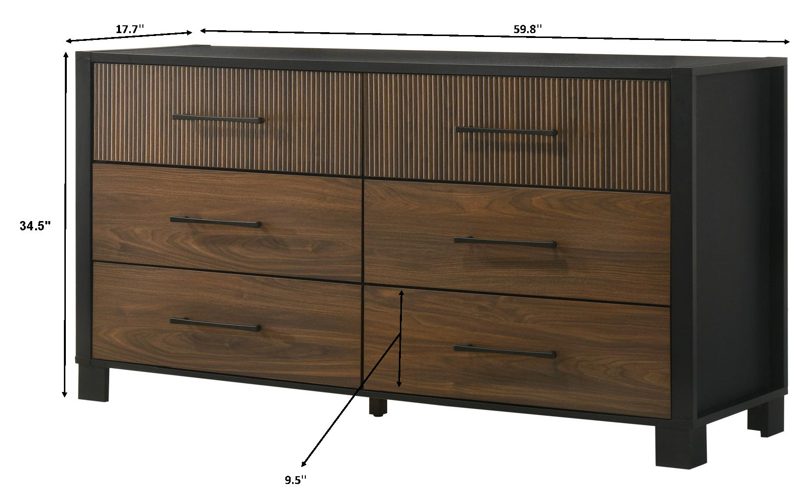 Nemy Brown Dresser and Mirror view 5