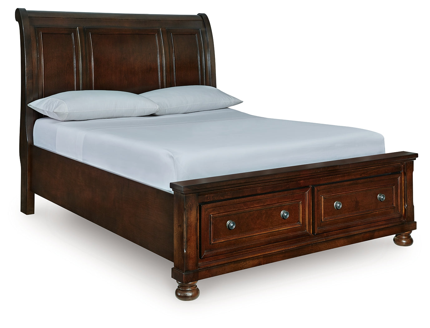 Porter Rustic Brown Queen Sleigh Storage Bed