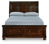 Porter Rustic Brown Queen Sleigh Storage Bed