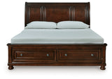 Porter Rustic Brown King Sleigh Storage Bed