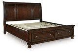 Porter Rustic Brown King Sleigh Storage Bed