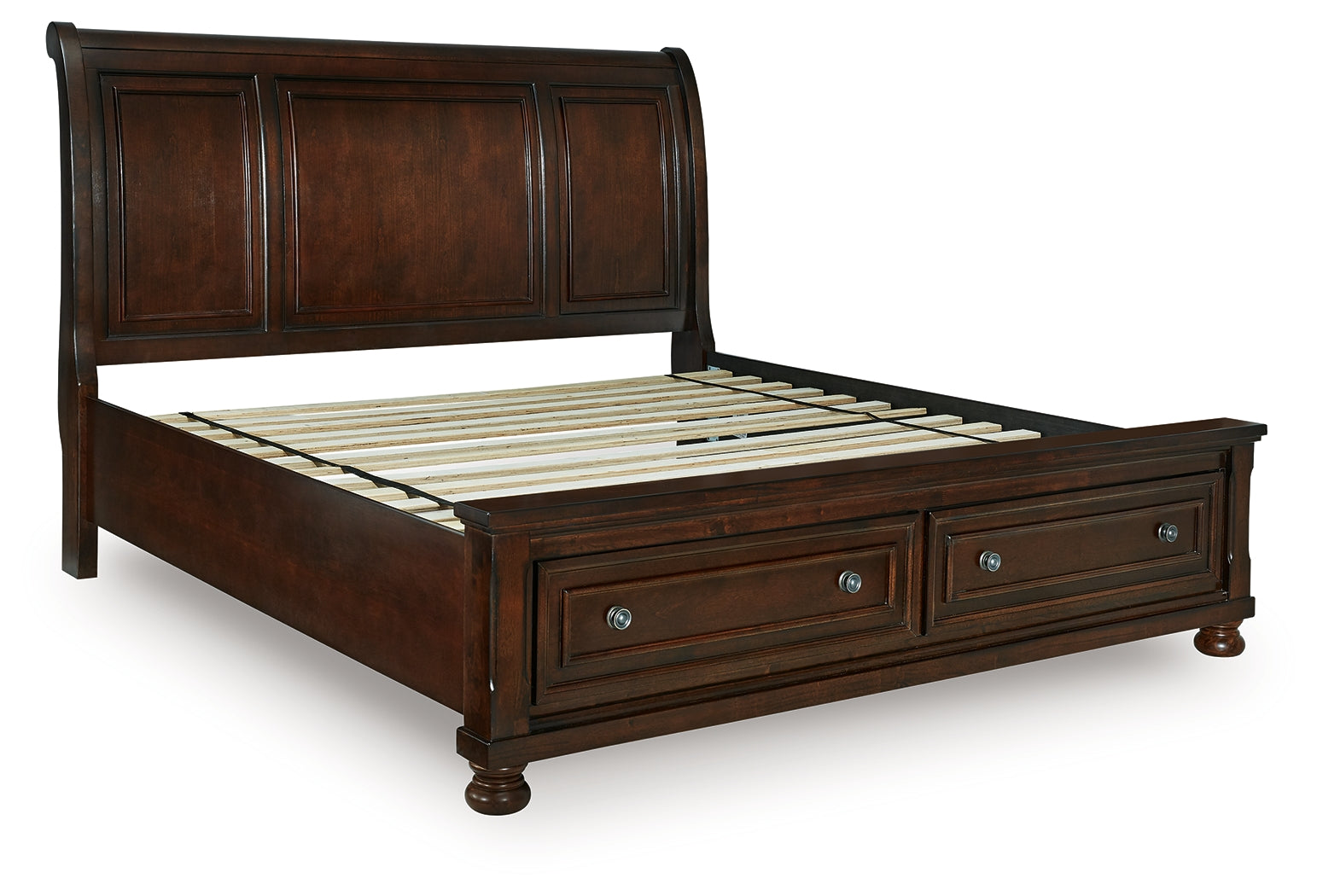 Porter Rustic Brown King Sleigh Storage Bed