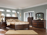 Porter Rustic Brown King Sleigh Storage Bed