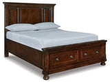 Porter Rustic Brown Queen Panel Storage Bed