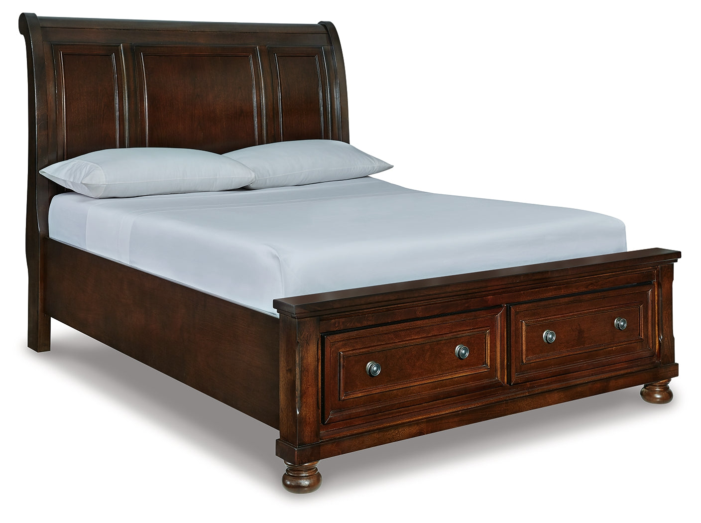 Porter Rustic Brown Queen Sleigh Storage Bed