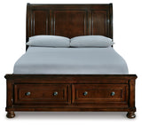 Porter Rustic Brown Queen Sleigh Storage Bed