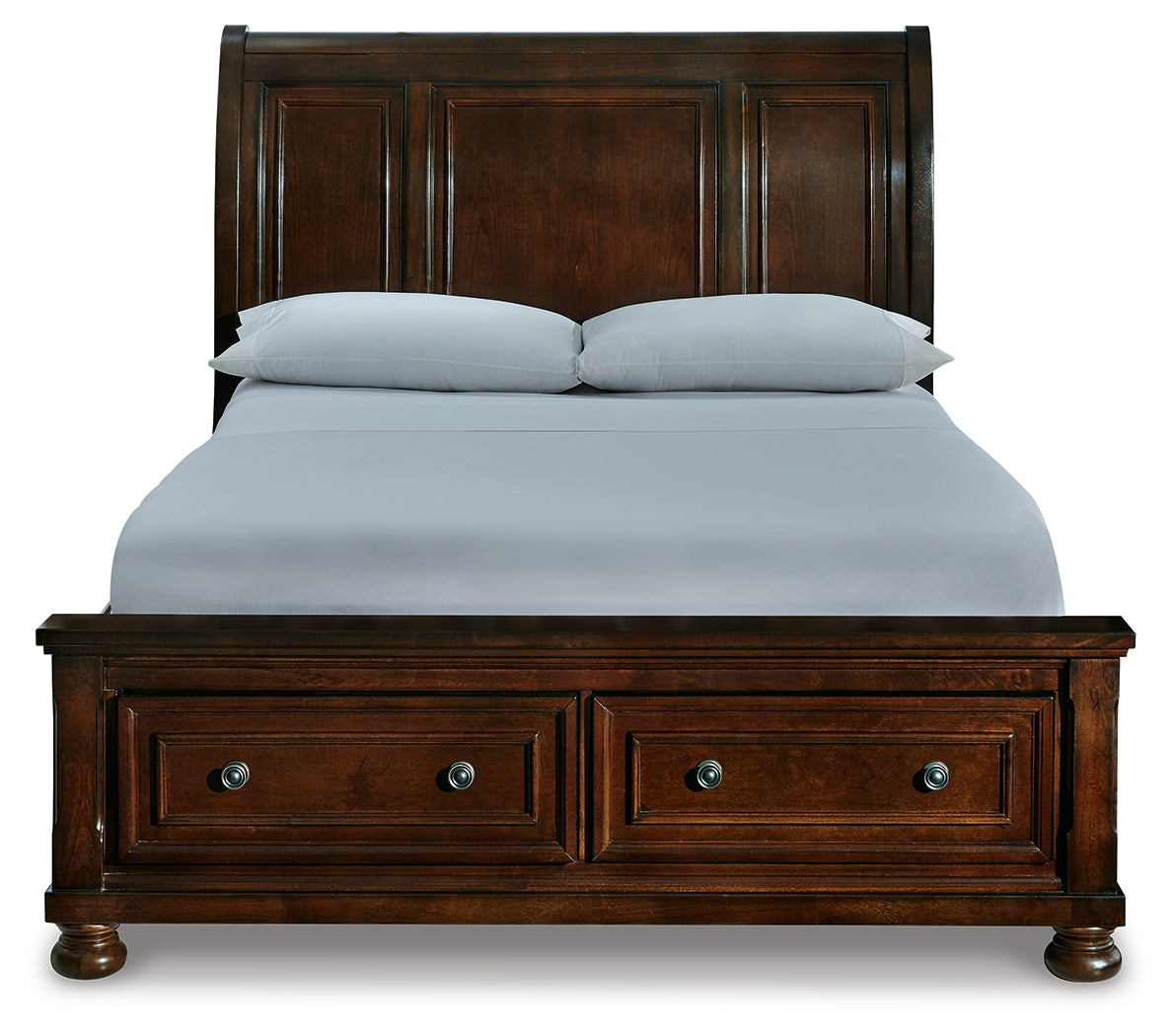 Porter Rustic Brown Queen Sleigh Storage Bed