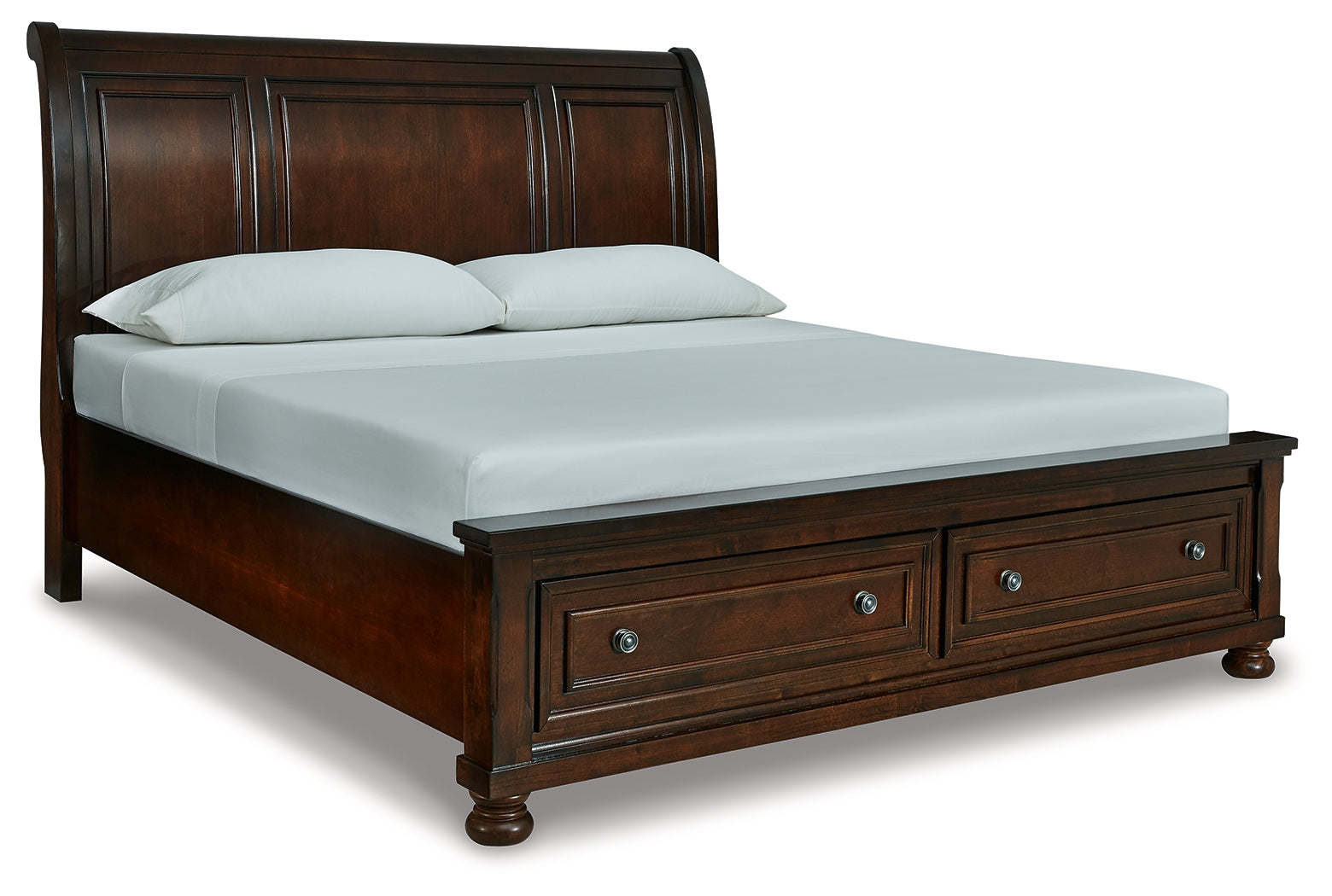 Porter Rustic Brown King Sleigh Storage Bed