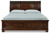Porter Rustic Brown King Sleigh Storage Bed