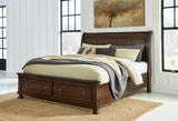Porter Rustic Brown King Sleigh Storage Bed