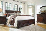 Porter Rustic Brown Queen Sleigh Storage Bed