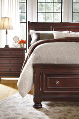 Porter Rustic Brown Queen Sleigh Storage Bed