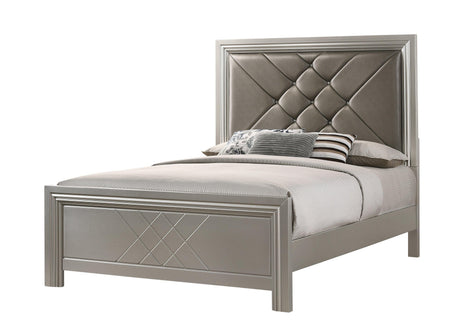 Jaylen Night Stand Cream, Modern And Glam Wood, Metal 2 Drawers - Ella Furniture