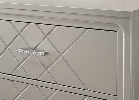 Jaylen Night Stand Cream, Modern And Glam Wood, Metal 2 Drawers - Ella Furniture