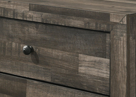 Atticus Brown Finish Modern And Rustic Wood Platform Bedroom Set - Ella Furniture