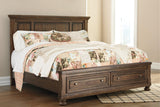 Flynnter Medium Brown King Sleigh Bed