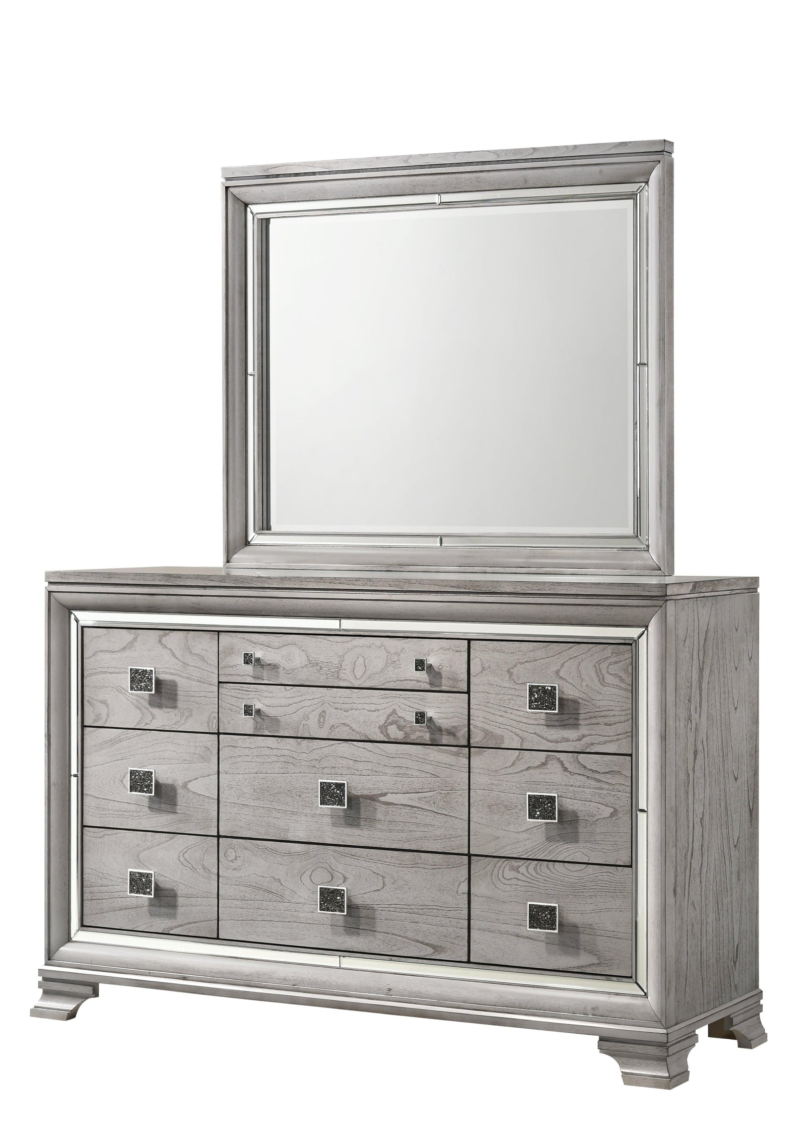 Vail Dresser Gray, Modern And Sleek Wood, Spacious Drawers - Ella Furniture