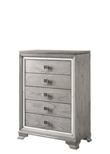 Vail Gray Finish Contemporary LED Upholstered Wood Panel Bedroom Set - Ella Furniture