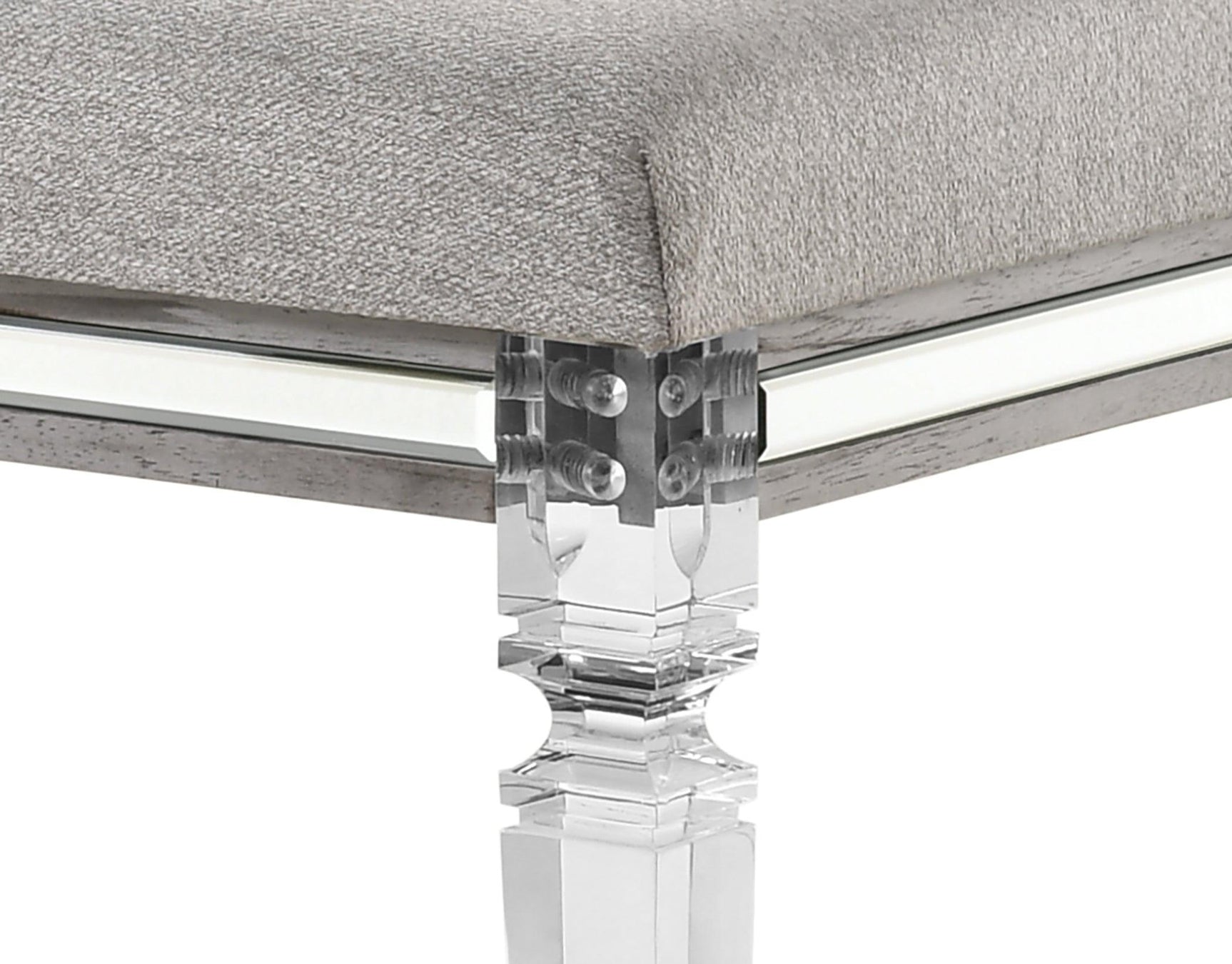 Vail Gray Finish Contemporary LED Upholstered Wood Panel Bedroom Set - Ella Furniture