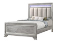 Vail Gray Sleek And Modern Sturdy Metal And Wood Queen LED Fabric Upholstered Panel Bed - Ella Furniture
