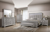 Vail Gray Sleek And Modern Sturdy Metal And Wood Queen LED Fabric Upholstered Panel Bed - Ella Furniture
