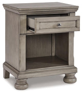 Lettner Light Gray Nightstand B733-91 - Ella Furniture