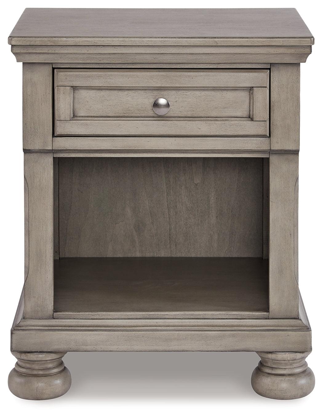 Lettner Light Gray Nightstand B733-91 - Ella Furniture