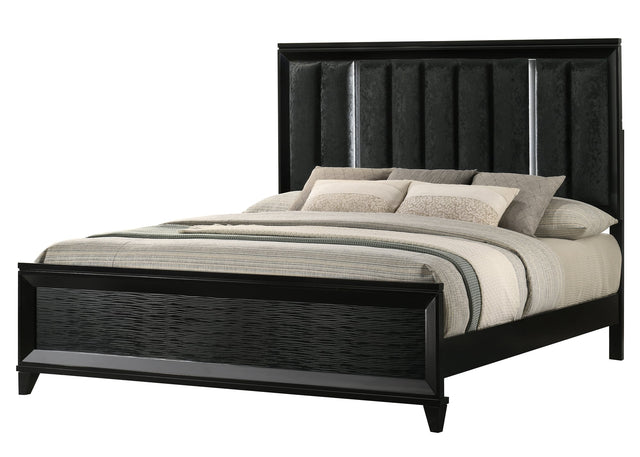 Cressida Black Upholstered Panel King Bed from Ella Furniture