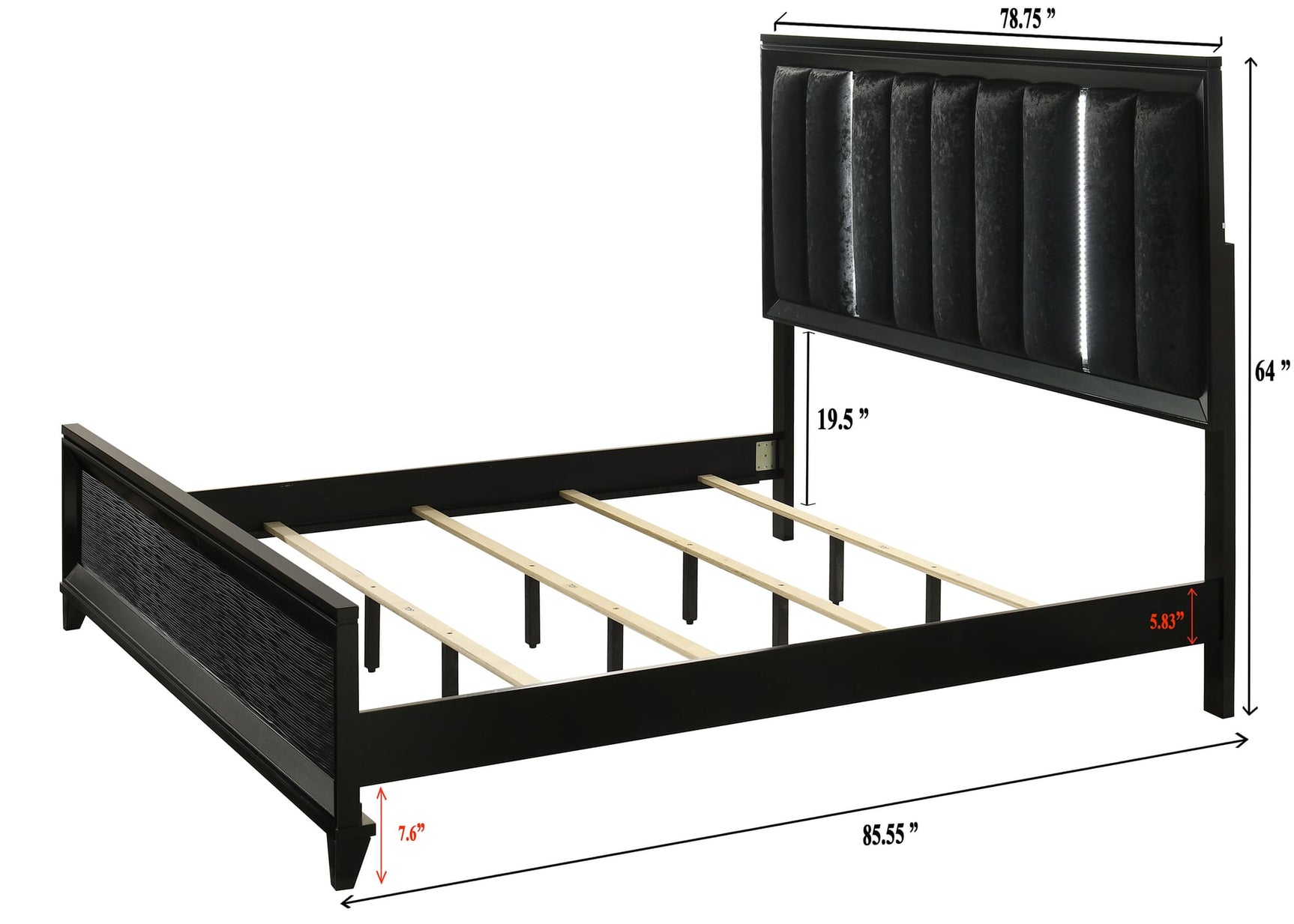 Cressida Black Upholstered Panel Bedroom Set view 4