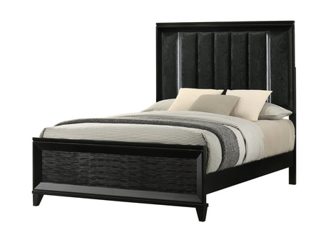 Cressida Black Upholstered Panel Queen Bed from Ella Furniture