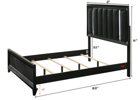 Cressida Black Upholstered Panel Queen Bed view 4