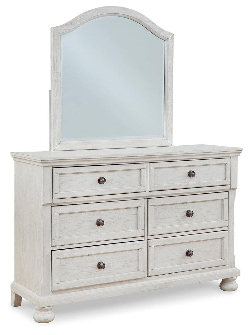 Robbinsdale Antique White Dresser And Mirror B742B10 - Ella Furniture