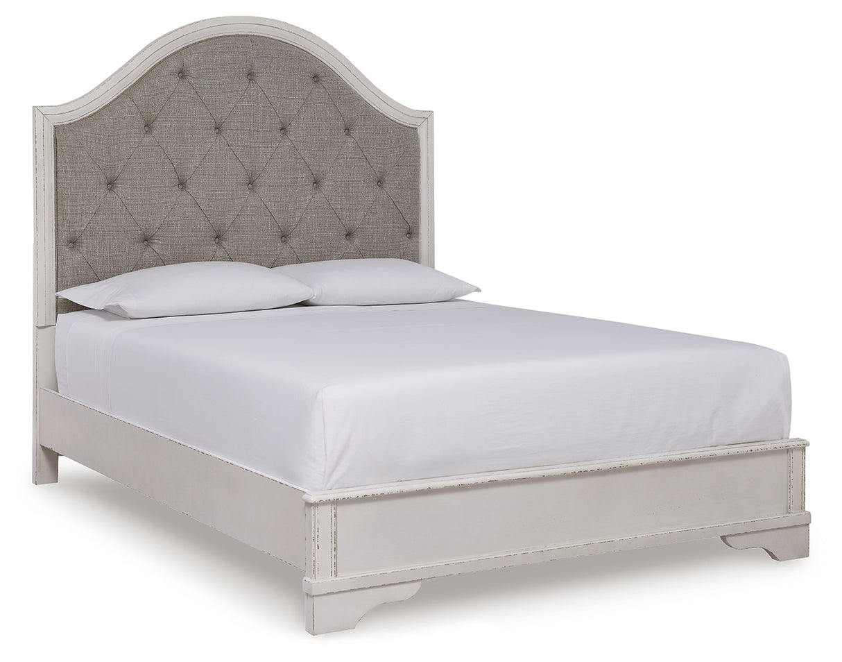Blendon Rustic Brown Queen Upholstered Panel Bed