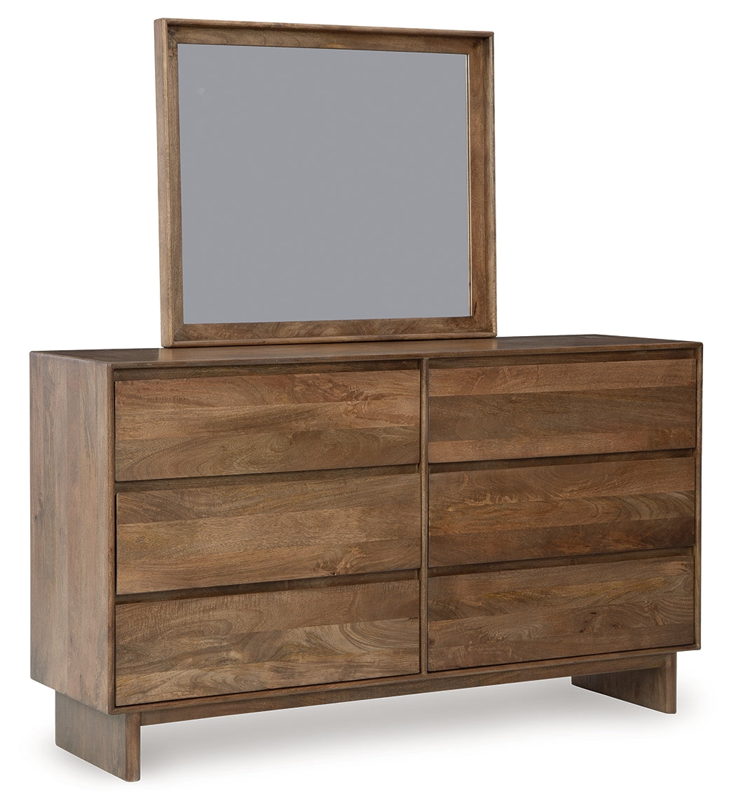 Isanti Light Brown Dresser And Mirror