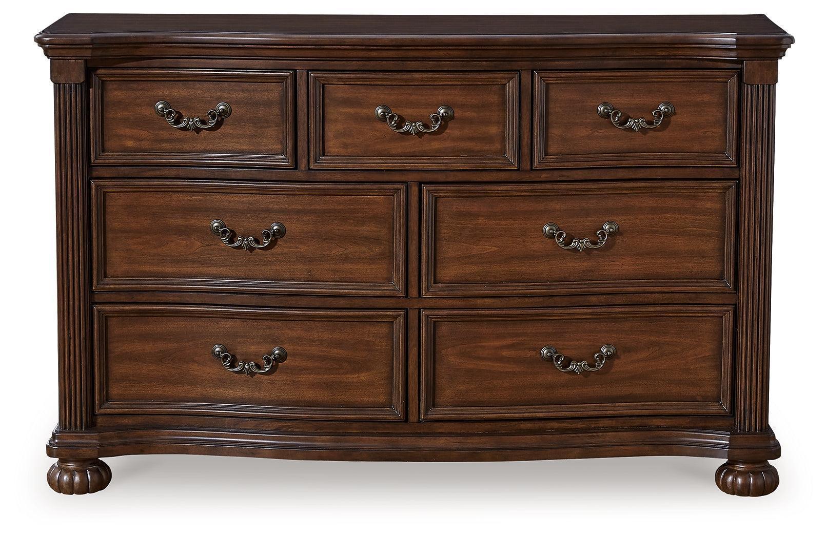 Lavinton Brown 7-Drawer Traditional Dresser