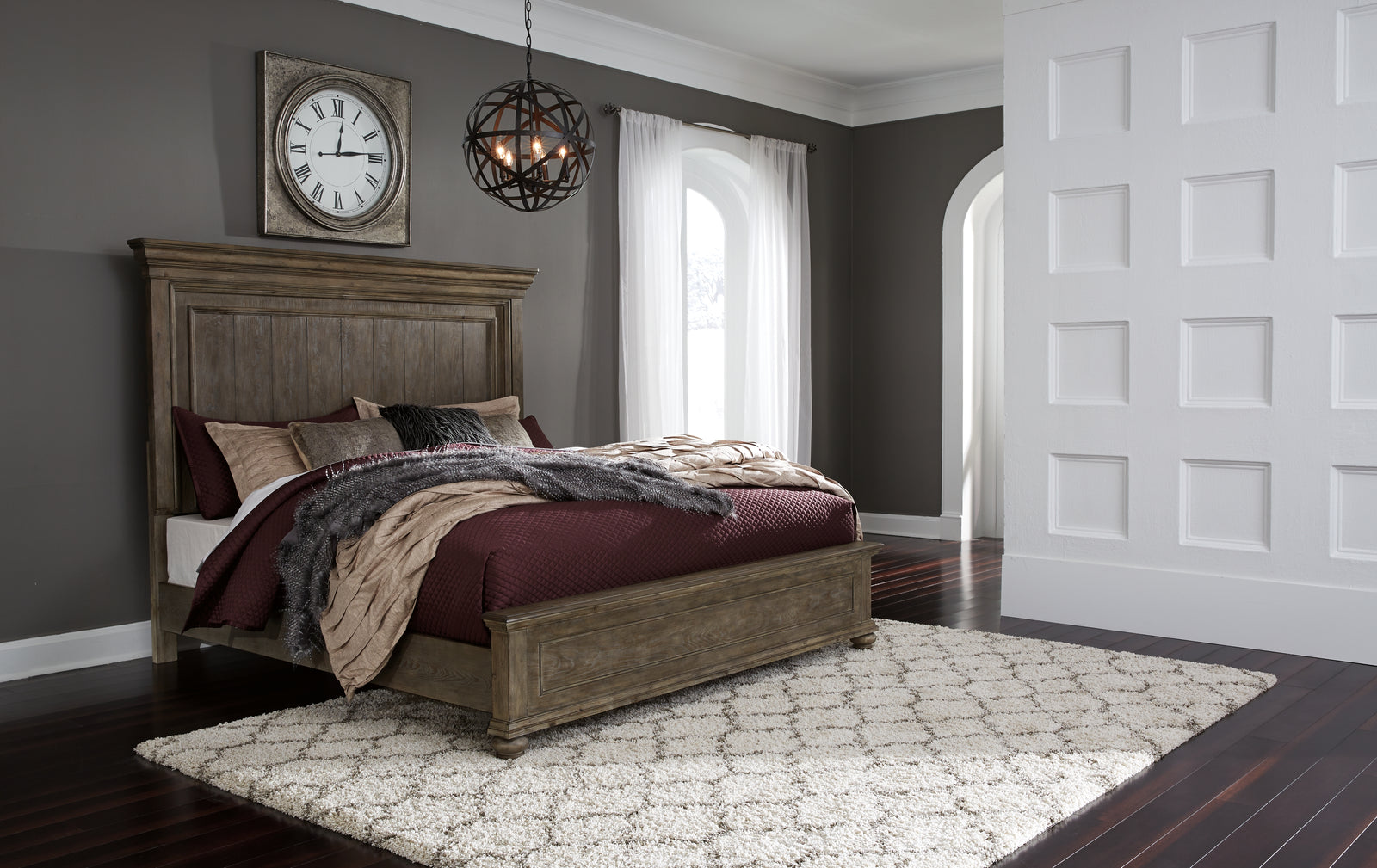 Johnelle Gray Queen Panel Bed