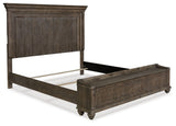 Johnelle Gray King Panel Bed With Storage Bench