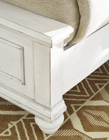 Kanwyn Whitewash King Panel Bed B777B8 - Ella Furniture