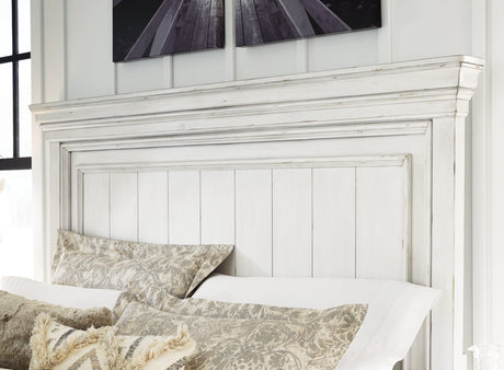 Kanwyn Whitewash King Panel Bed B777B8 - Ella Furniture